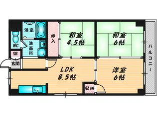 セレノ・ハイム川本【6階】の間取り