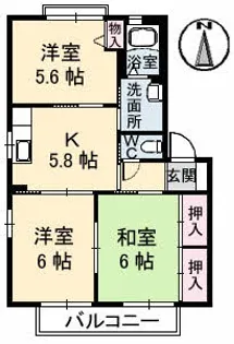 ルエストA棟【2階】の間取り