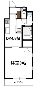 Kazuwin霧島(1DK)【3階】の間取り