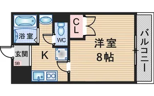 シャンヴェルジェ豊中III【3階】の間取り