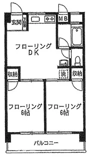 シャトー瑠璃 手無 礼無 2014年リノベ 常時ゴミ出可 駐輪有【1階】の間取り