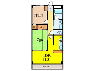 ベルベデ-ル甲南【3階】の間取り