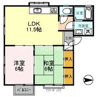 コーポラス堀江【2階】の間取り
