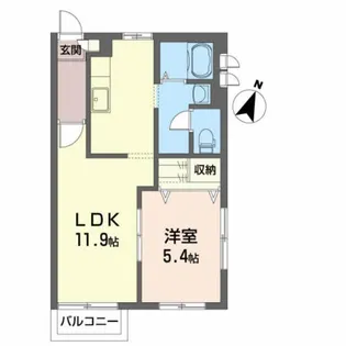 ビューハイツ山崎町 A【2階】の間取り