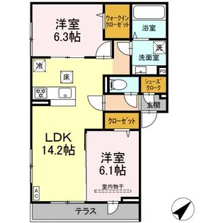 D paina 大倉山(ディーパイナオオクラヤマ)【1階】の間取り