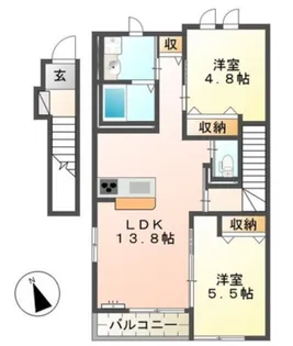 ウィングII【2階】の間取り