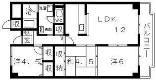 メゾンドール富田林【7階】の間取り