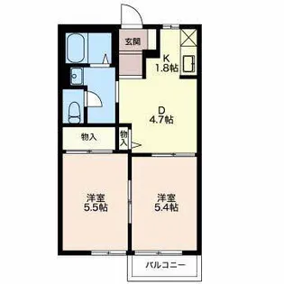 KD第3マンション【2階】の間取り