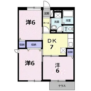 パディビレッジ鶴田A【1階】の間取り