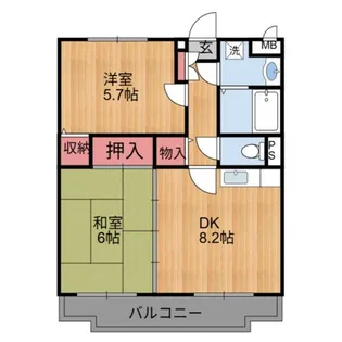 2DKの間取り画像