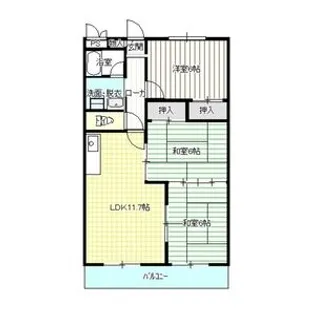 第二西垣ハイツ【2階】の間取り