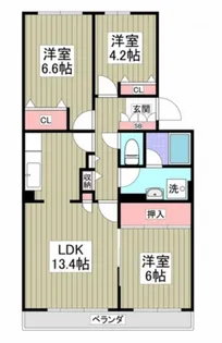 埼玉県行田市棚田町1【マンション】の間取り