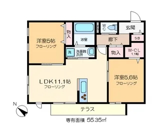 ラ セレサ鎌倉鼎橋【1階】の間取り