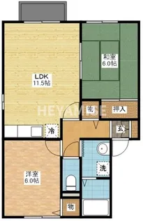 セジュールマツヤマ【2階】の間取り
