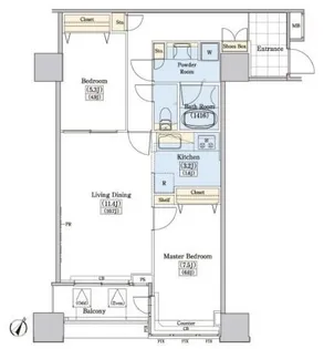 2LDKの間取り画像