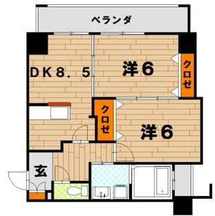 アイランドコート別院【4階】の間取り