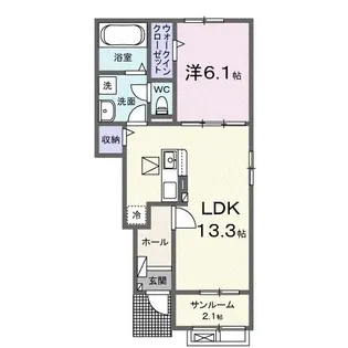 ローレル カルム【1階】の間取り