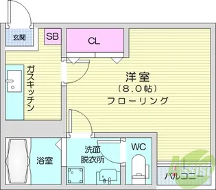 クレフラスト愛宕橋A【1階】の間取り