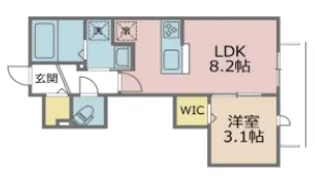 パームコテージ17番館【2階】の間取り