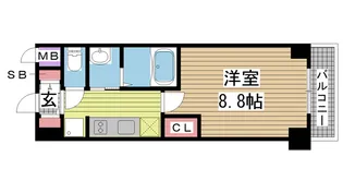 MJC神戸ハーバーウエスト【2階】の間取り