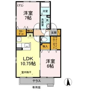 ハニービレッジII【1階】の間取り