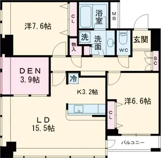 レジディアタワー上池袋 タワー棟【15階】の間取り