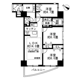 ロワール横濱レムナンツ【3階】の間取り