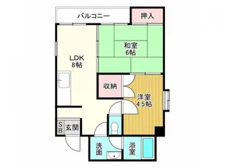 フラッツ浦添【3階】の間取り
