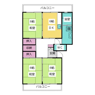 鹿野ハイツ【4階】の間取り