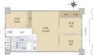 朝日プラザ千里A棟【10階】の間取り