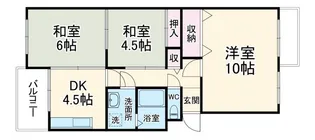 守口東ピラミッドマンション【3階】の間取り