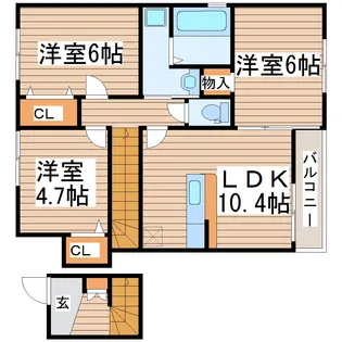 リバーサイド三樹7号館【2階】の間取り