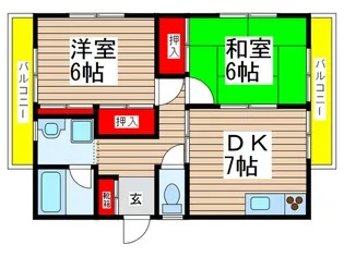 真砂ハイツ【2階】の間取り