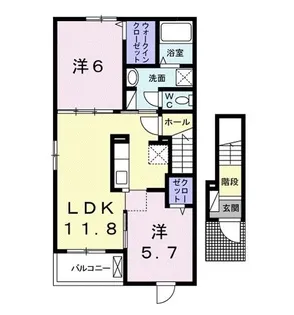 ジェルメ橋爪 I【2階】の間取り