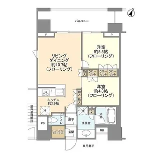 クレヴィア新宿若松町【9階】の間取り