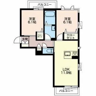 ベレオ裾野【1階】の間取り