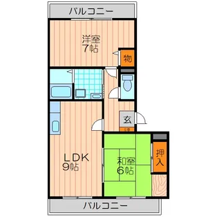ヴィラヴェールB棟【2階】の間取り