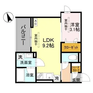 TORISIAS 東城南 B B【3階】の間取り