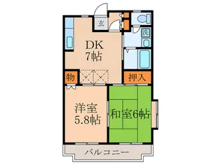 グランドステータス中村【2階】の間取り