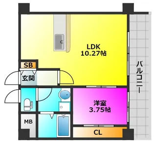ラシュール・イン大橋南【6階】の間取り