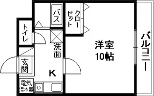 ワンルーム草津西矢倉【1階】の間取り
