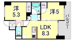 エステムプラザ神戸西IVインフィニティ【7階】の間取り