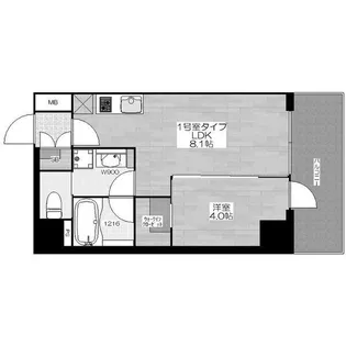 ブエナビスタ神戸駅前【9階】の間取り