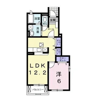 ソレイユ アビタシオンC【1階】の間取り