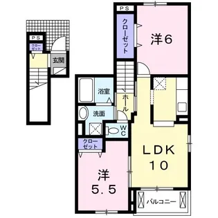 リヴェール壱番館【2階】の間取り