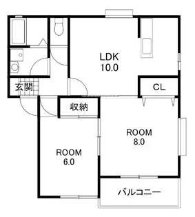 クレストハウス【1階】の間取り