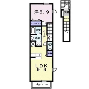 プリムローズA【2階】の間取り