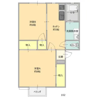 プランドール佐野【1階】の間取り