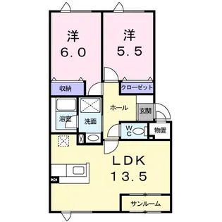 エルレーヴ大川【2階】の間取り