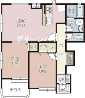 ヒルタウンみのわIII【1階】の間取り